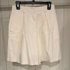Storets 100% Cotton Cream Pleated Trouser Shorts